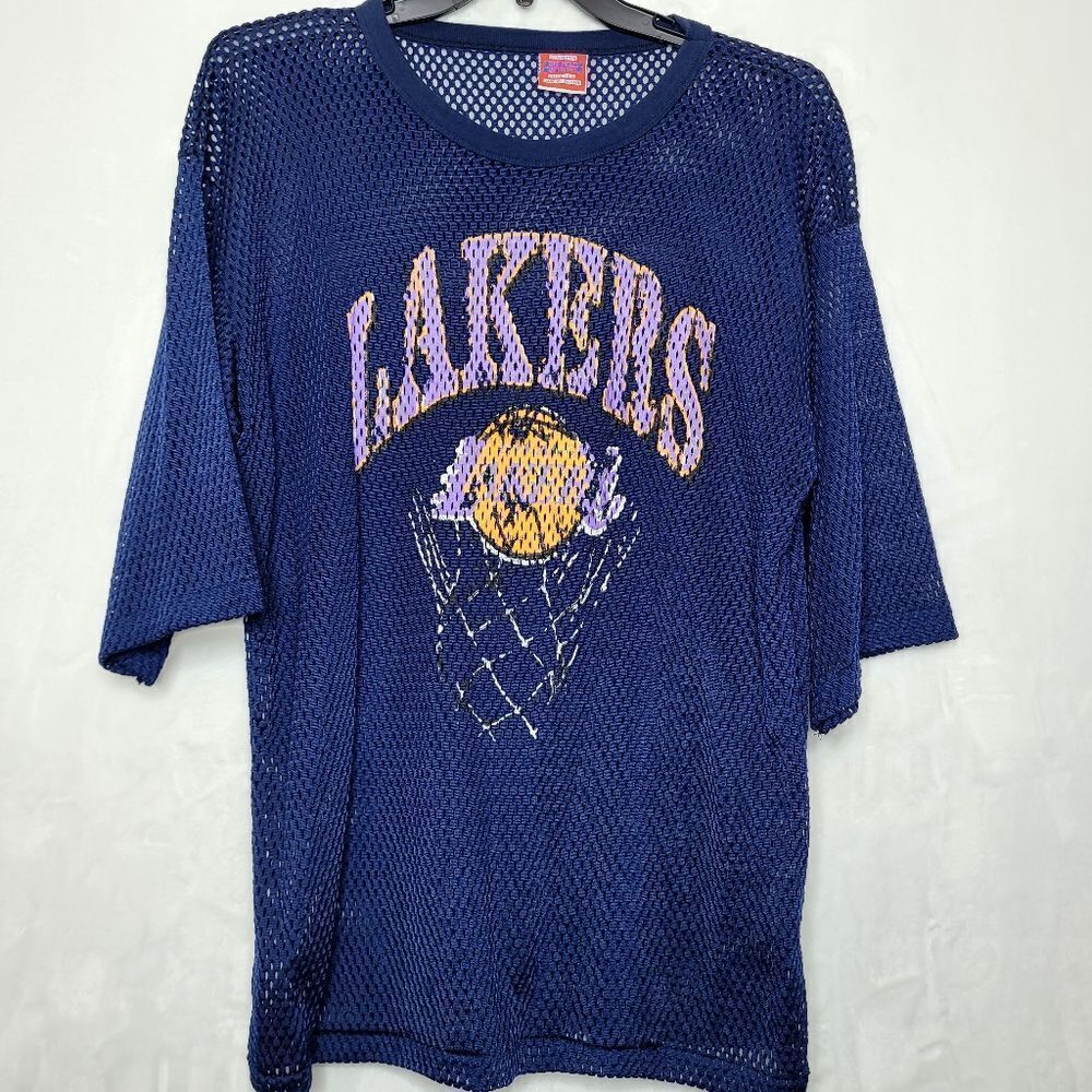 Vintage 70s LA Lakers Mesh Shirt Jersey Size Large‎